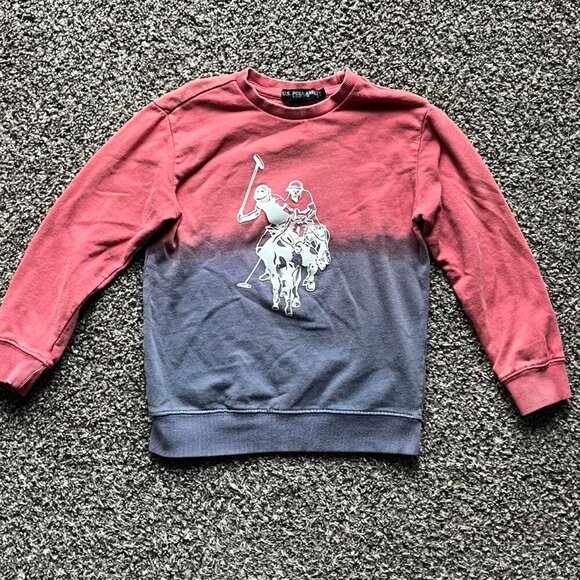 U.S. Polo Assn. Other - US Polo Assn. Sweatshirt Boys 8/medium Gray & Red Crewneck Sweatshirt
